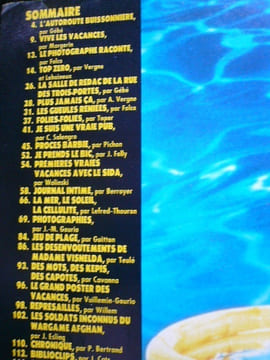 Magazine Zéro, mensuel n°10. Zéro vacances, numéro double, juillet-août 1987. . Gébé, Folco, Vergne, Topor, Salengro, Pichon, Folly, Wolinski, ...