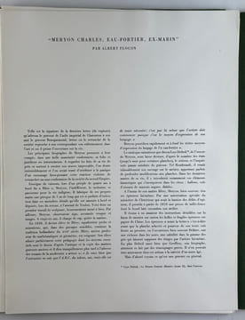 Eaux-fortes sur Paris suivi de "Meryon Charles, eau-fortier, ex-marin" et de "Bref historique de la gravure en creux" par Albert Flocon.. Charles ...
