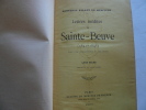 Lettres inédites à Sainte-Beuve (1841-1848). Avec une introduction et des notes par Léon Séché, portrait et autographe.. Hortense Allart de Meritens