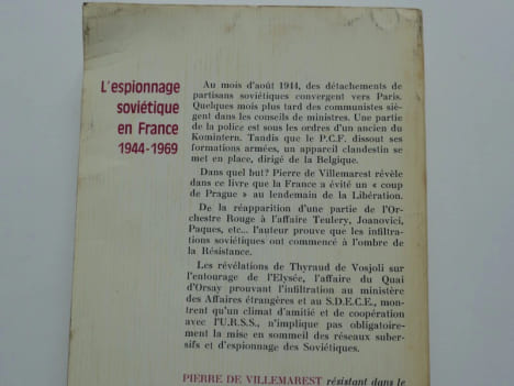 L'espionnage soviétique en France 1944-1969 (avec 8 pages de documents hors-texte).. Pierre de Villemarest