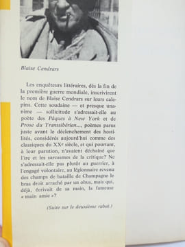 Dites-nous, monsieur Blaise Cendrars. Réponses aux enquêtes littéraires de 1919 à 1957, recueillies, annotées et préfacées par Hughes Richard. Blaise ...