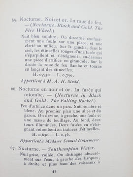Exposition des Oeuvres de James Mcneill whistler. Palais de L'école des Beaux-Arts, Quai Malaquais, Paris, Mai 1905. James McNeill Whistler.