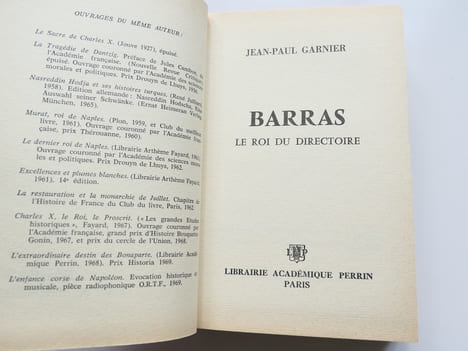 Barras Roi du Directoire. Jean-Paul Garnier