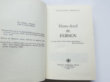 Hans-Axel de Fersen. Françoise Kermina