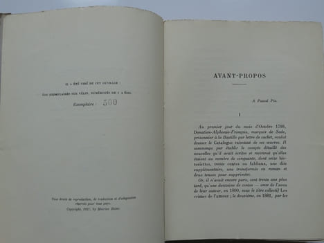 Historiettes, Contes et Fabliaux. Publiés sur le texte authentique de la Société du Roman Philosophique. Avec un avant-propos par Maurice Heine.. ...