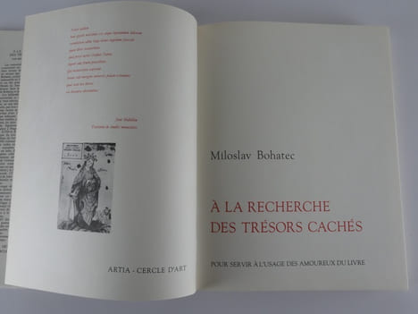 A la recherche des trésors cachés. Pour servir à l'usage des amoureux du livre. Miloslav Bohatec