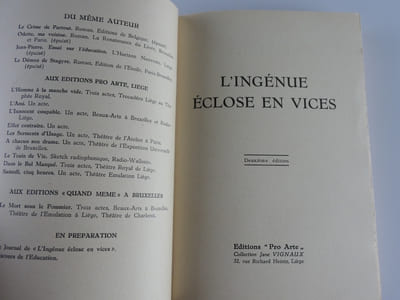 L'ingénue éclose en vices. 2e éd. 