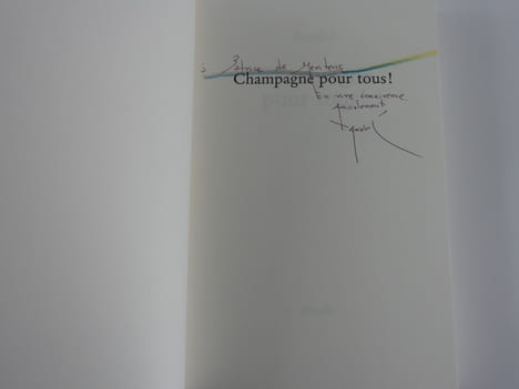 Champagne pour tous. ENVOI de l'auteur.. Arrabal