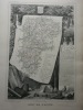 CARTE HISTORIEE - 02 DEPARTEMENT DE l'AISNE. Carte ancienne (53x36cm) sur acier de l'ATLAS NATIONAL ILLUSTRÉ de Victor LEVASSEUR. 1852. Coloris ...