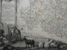 CARTE HISTORIEE - 03 DEPARTEMENT DE l'ALLIER. Carte ancienne (53x36cm) sur acier de l'ATLAS NATIONAL ILLUSTRÉ de Victor LEVASSEUR. 1852. Coloris ...