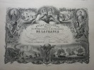 CARTE HISTORIEE - 10 DEPARTEMENT DE L'AUBE. Carte ancienne (53x36cm) sur acier de l'ATLAS NATIONAL ILLUSTRÉ de Victor LEVASSEUR. 1852. Coloris manuels ...