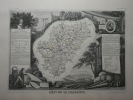 CARTE HISTORIEE - 16 DEPARTEMENT DE CHARENTE. Carte ancienne (53x36cm) sur acier de l'ATLAS NATIONAL ILLUSTRÉ de Victor LEVASSEUR. 1852. Coloris ...