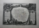 CARTE HISTORIEE - 23 DEPARTEMENT DE LA CREUSE. Carte ancienne (53x36cm) gravée sur acier de l'ATLAS NATIONAL ILLUSTRÉ de Victor LEVASSEUR. 1852. ...