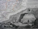 CARTE HISTORIEE - 25 DEPARTEMENT DU DOUBS. Carte ancienne (53x36cm) gravée sur acier de l'ATLAS NATIONAL ILLUSTRÉ de Victor LEVASSEUR. 1852. Coloris ...