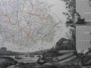 CARTE HISTORIEE - 32 DEPARTEMENT DU GERS. Carte ancienne (53x36cm) gravée sur acier de l'ATLAS NATIONAL ILLUSTRÉ de Victor LEVASSEUR. 1852. Coloris ...
