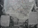 CARTE HISTORIEE - 33 DEPARTEMENT DE LA GIRONDE. Carte ancienne (53x36cm) gravée sur acier de l'ATLAS NATIONAL ILLUSTRÉ de Victor LEVASSEUR. 1852. ...