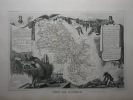 CARTE HISTORIEE - 38 DEPARTEMENT DE L'ISERE. Carte ancienne (53x36cm) gravée sur acier de l'ATLAS NATIONAL ILLUSTRÉ de Victor LEVASSEUR. 1852. Coloris ...
