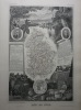 CARTE HISTORIEE - 39 DEPARTEMENT DU JURA. Carte ancienne (53x36cm) gravée sur acier de l'ATLAS NATIONAL ILLUSTRÉ de Victor LEVASSEUR. 1852. Coloris ...