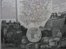 CARTE HISTORIEE - 39 DEPARTEMENT DU JURA. Carte ancienne (53x36cm) gravée sur acier de l'ATLAS NATIONAL ILLUSTRÉ de Victor LEVASSEUR. 1852. Coloris ...