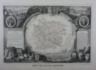 CARTE HISTORIEE - 47 DEPARTEMENT DU LOT ET GARONNE. Carte ancienne (53x36cm) gravée sur acier de l'ATLAS NATIONAL ILLUSTRÉ de Victor LEVASSEUR. 1852. ...