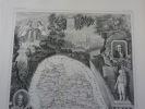 CARTE HISTORIEE - 48 DEPARTEMENT DE LA LOSERE.  Carte ancienne (53x36cm) gravée sur acier de l'ATLAS NATIONAL ILLUSTRÉ de Victor LEVASSEUR. 1852. ...