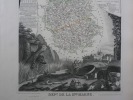 CARTE HISTORIEE - 52 DEPARTEMENT DE LA HAUTE MARNE.  Carte ancienne (53x36cm) gravée sur acier de l'ATLAS NATIONAL ILLUSTRÉ de Victor LEVASSEUR. 1852. ...