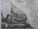 CARTE HISTORIEE - 59 DEPARTEMENT DU NORD. Carte ancienne (53x36cm) gravée sur acier de l'ATLAS NATIONAL ILLUSTRÉ de Victor LEVASSEUR. 1852. Coloris ...