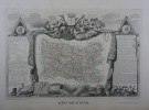 CARTE HISTORIEE - 60 DEPARTEMENT DE L'OISE. Carte ancienne (53x36cm) gravée sur acier de l'ATLAS NATIONAL ILLUSTRÉ de Victor LEVASSEUR. 1852. Coloris ...