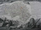 CARTE HISTORIEE - 61 DEPARTEMENT DE L'ORNE. Carte ancienne (53x36cm) gravée sur acier de l'ATLAS NATIONAL ILLUSTRÉ de Victor LEVASSEUR. 1852. Coloris ...