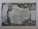 CARTE HISTORIEE - 71 DEPARTEMENT DE LA SAONE ET LOIRE. Carte ancienne (53x36cm) gravée sur acier de l'ATLAS NATIONAL ILLUSTRÉ de Victor LEVASSEUR. ...