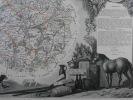 CARTE HISTORIEE - 72 DEPARTEMENT DE LA SARTHE. Carte ancienne (53x36cm) gravée sur acier de l'ATLAS NATIONAL ILLUSTRÉ de Victor LEVASSEUR. 1852. ...