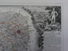 CARTE HISTORIEE - 78 DEPARTEMENT DE SEINE ET OISE. (YVELINES)  Carte ancienne (53x36cm) gravée sur acier de l'ATLAS NATIONAL ILLUSTRÉ de Victor ...