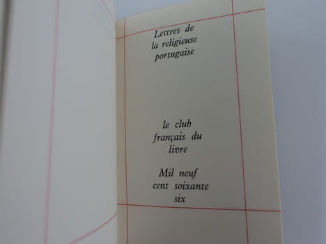 Lettres de la religieuse portugaise.. Alcoforado, Mariana
