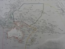 CARTE HISTORIEE - OCEANIE - Carte ancienne (53x36cm) gravée sur acier provenant de l'ATLAS NATIONAL ILLUSTRÉ de Victor LEVASSEUR. 1852. Coloris ...
