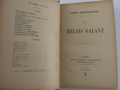 Le relais galant. Envoi de l'auteur à Max Maurey.