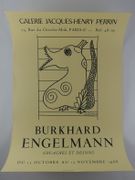 Affiche originale pour l'exposition de Burkhard Engelmann Gouaches et Dessins, Galerie Jacques-Henry Perrin, Paris 6e, du 15 octobre - 15 novembre 1968 par Burkhard Engelmann - Image 1