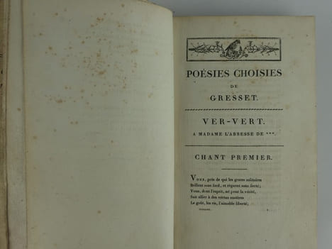 Poésies choisies de Gresset. Précédées de Lettres de M. Rousseau sur Ver-Vert, la Chartreuse et autres pièces adressées à M. de Lasséré et au P. ...