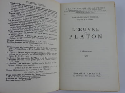 L'oeuvre de Platon. 3e éd. revue