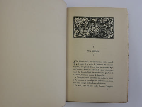 Numa Roumestan. Moeurs parisiennes. Frontispice gravé sur bois par Pierre Gusman. Ornements typographiques dessinés et gravés sur bois par Maurice de ...