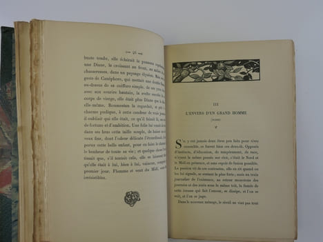 Numa Roumestan. Moeurs parisiennes. Frontispice gravé sur bois par Pierre Gusman. Ornements typographiques dessinés et gravés sur bois par Maurice de ...
