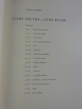 Livre pauvre - Livre riche. LEUWERS Daniel