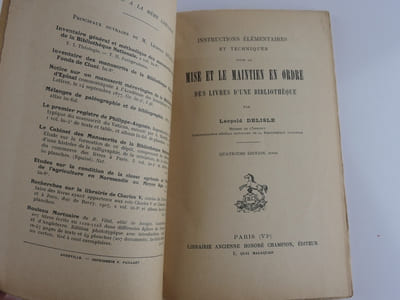 Instruction élémentaires et techniques pour la mise et le maintien en ordre des livres d'une bibliothèque. 4e éd. revue.