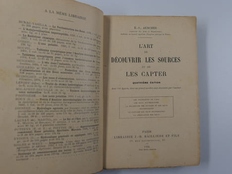 RADIESTHESIE  - L'ART DE DECOUVRIR LES SOURCES ET DE LES CAPTER. Les propriétés de l'eau - Les eaux souterraines - La recherche des sources et des ...