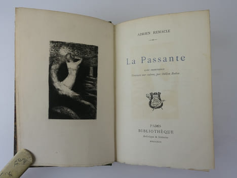 La Passante. Frontispice gravé sur cuivre par ODILON REDON. Adrien REMACLE