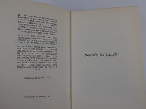 Portraits de famille. Un des 100 exemplaires sur vélin pur fil réservés au club de l'édition originale.. ALAIN ( Emile-Auguste CHARTIER)