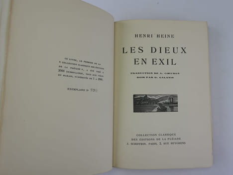 LES DIEUX EN EXIL. Traduction de A. Coeuroy. Bois par D. Galanis.. Henri HEINE