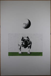 CHRIS Lithographie originale sur vélin : Titleist 7, numérotée 19/22, signée par l'artiste au crayon en bas à droite, avec un envoi autographe au verso.