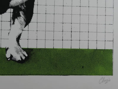 CHRIS Lithographie originale sur vélin : Titleist 7, numérotée 19/22, signée par l'artiste au crayon en bas à droite, avec un envoi autographe au verso.