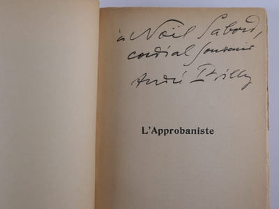 L'approbaniste. Ex. augmenté d'un envoi autographe signé.