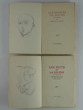 Réunion de deux ouvrages Les Fiancés du Havre. Pièce en trois actes. Portrait de l'auteur par Raoul DUFY. Les Nuits de la Colère. Pièce en deux ...